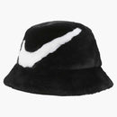 Nike Apex Faux Fur Swoosh Bucket Hat Black/white