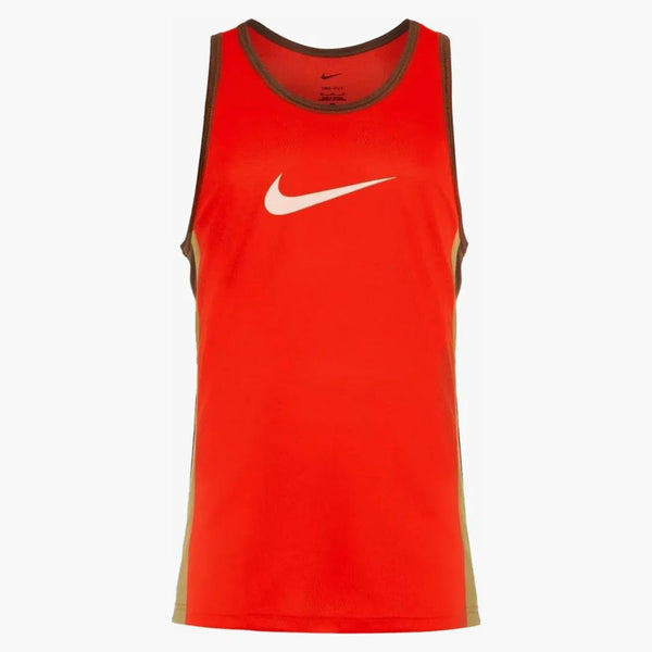Nike Basketball Icon Dri-fit Loose Fit Tank Orange/white/brown