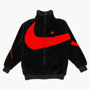 Nike Big Swoosh Reversible Boa Jacket (asia Sizing) Black Chili Red