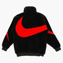 Nike Big Swoosh Reversible Boa Jacket (asia Sizing) Black Chili Red