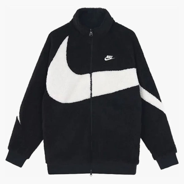 Nike Big Swoosh Reversible Boa Jacket (asia Sizing) Black White