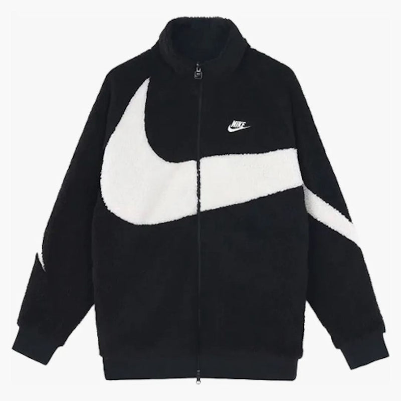 Nike Big Swoosh Reversible Boa Jacket (asia Sizing) Black White