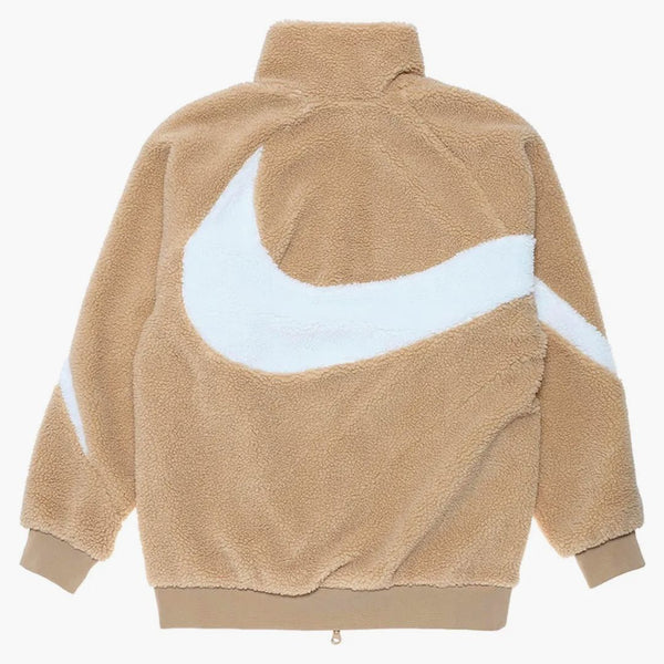 Nike Big Swoosh Reversible Boa Jacket (asia Sizing) Hemp White