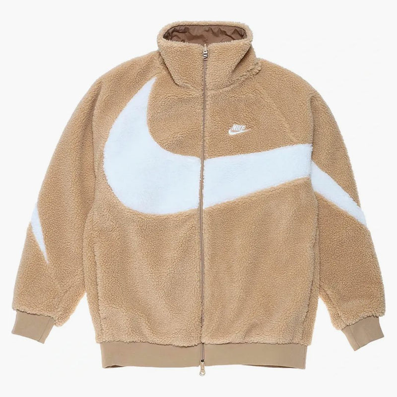 Nike Big Swoosh Reversible Boa Jacket (asia Sizing) Hemp White