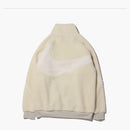 Nike Women's Big Swoosh Reversible Boa Jacket (asia Sizing) Light Bone