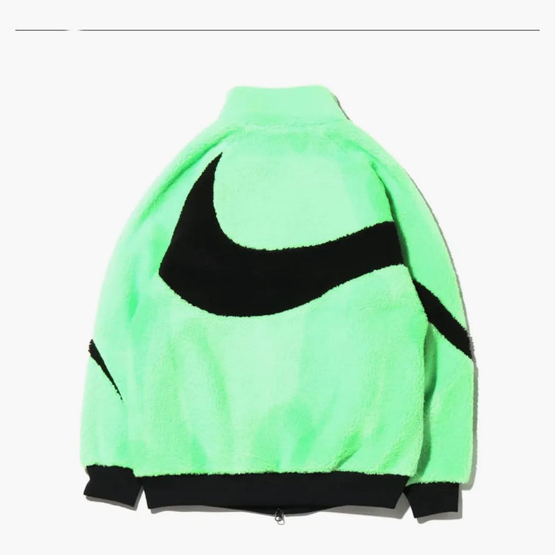 Nike Women's Big Swoosh Reversible Boa Jacket (asia Sizing) Neon Green