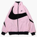 Nike Women's Big Swoosh Reversible Boa Jacket (asia Sizing) Prism Pink Black