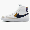 Nike Blazer Mid '77 Se Double Swoosh White Blue Void Metallic Gold (gs)