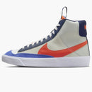 Nike Blazer Mid '77 Se White Light Silver Midnight Navy Team Orange (gs)