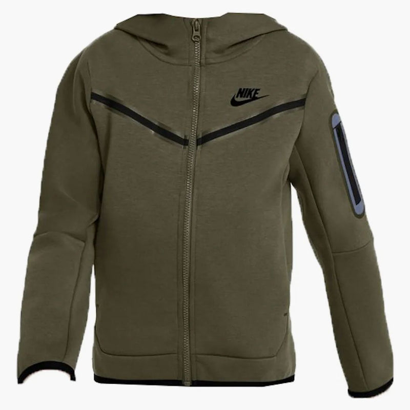 Nike Sportswear Big Kids' Tech Fleece Hoodie Rough Green/black