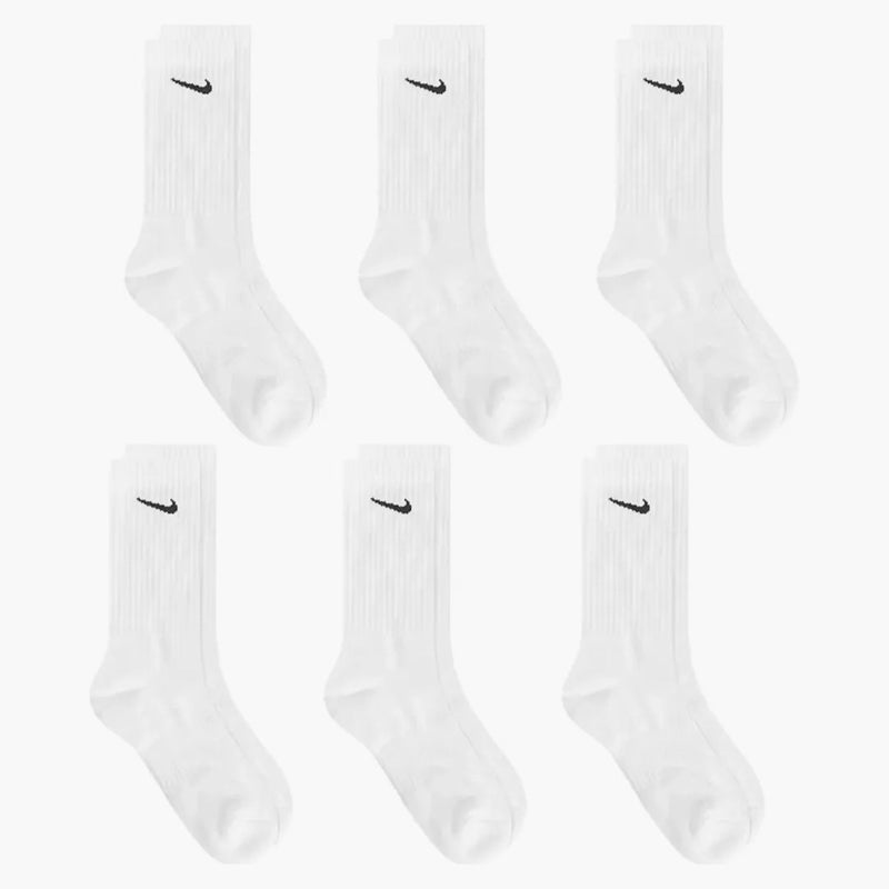 Nike Cotton Cushion Crew Socks (6 Pack) White/black