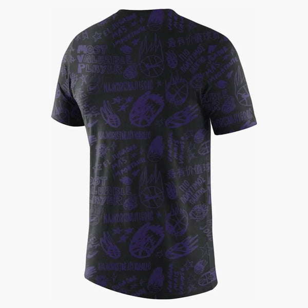 Nike Courtside Printed Loose Fit Short Sleeve Loose Fit T-shirt Black
