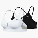 Nike Dri-fit Indy Light Support V-neck Sports Bra Set (plus Size) Black/white