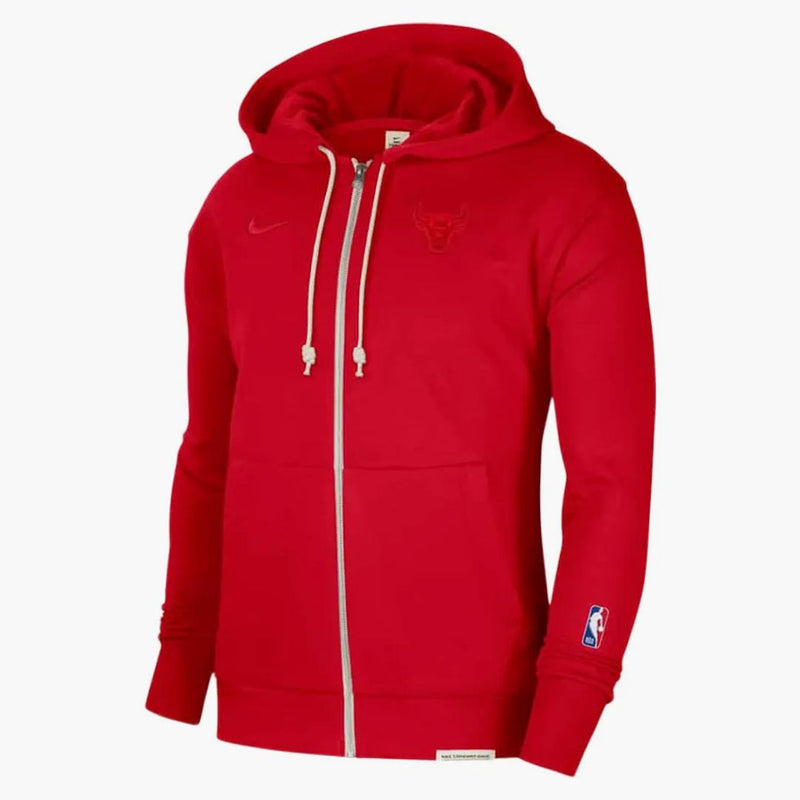 Nike Dri-fit Nba Chicago Bulls Standard Issue Full-zip Hoodie University Red/pale Ivory