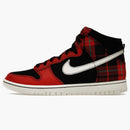 Nike Dunk High Se Tartan Plaid Black University Red