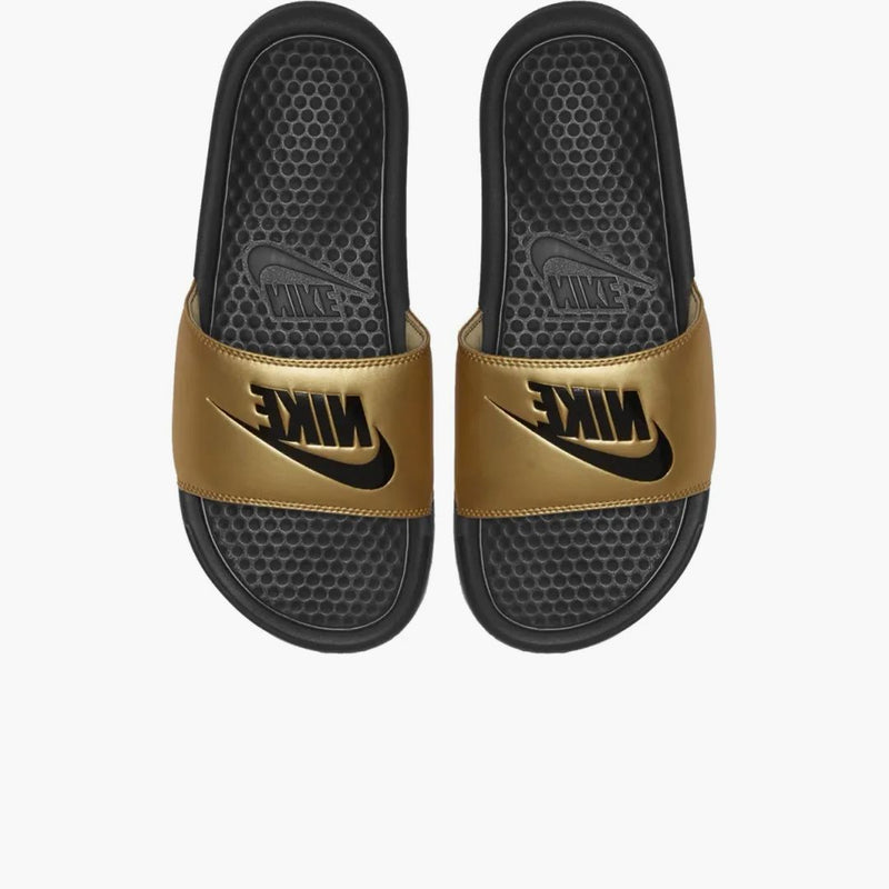 Nike Jdi Benassi Slide Black Metallic Gold (women's)