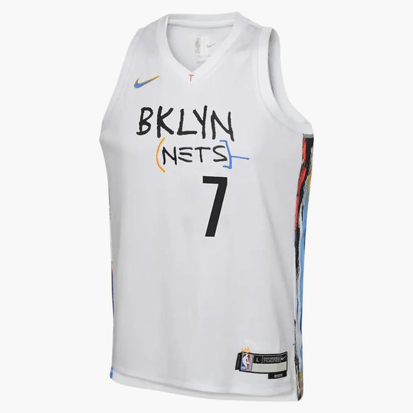 Nike Kids Nba Kevin Durant Brooklyn Nets City Edition Swingman Jersey White