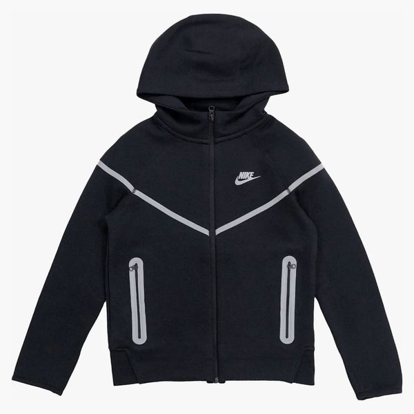 Nike Kid's Tech Fleece Reflective Full Zip Hoodie Black/silver