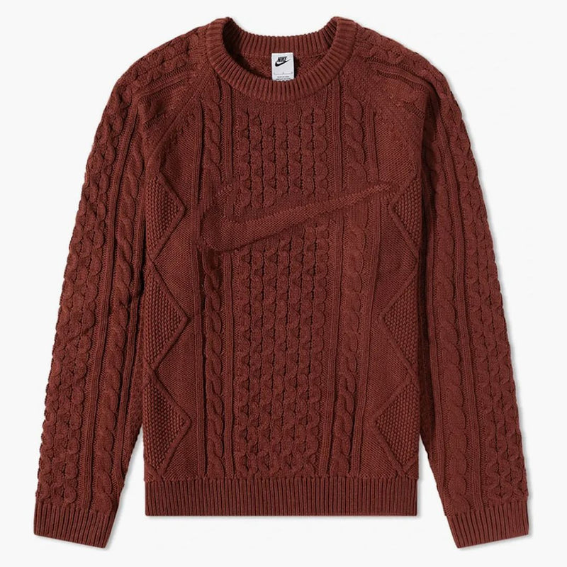 Nike Life Cable Knit Sweater Brown
