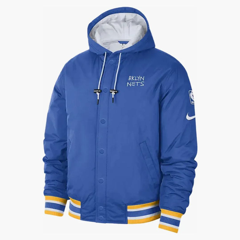 Nike Nba Brooklyn Nets Courtside City Edition Loose Fit Jacket Blue/white/yellow
