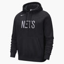 Nike Nba Brooklyn Nets Courtside Fleece Pullover Loose Fit Hoodie Dark Grey