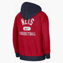 Nike Nba Brooklyn Nets Courtside Full-zip Fleece Hoodie Red