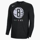 Nike Nba Brooklyn Nets Dri-fit Loose Fit Long Sleeve T-shirt Black