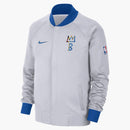 Nike Nba Brooklyn Nets Showtime City Edition Dri-fit Hoodie White/royal Blue