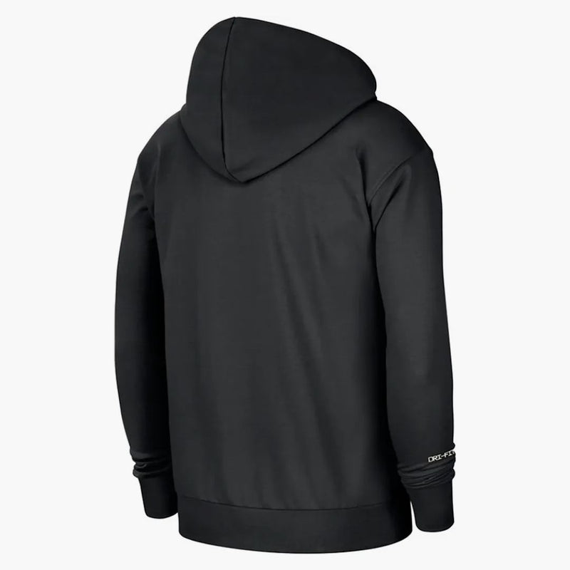 Nike Nba Brooklyn Nets Standard Issue Full-zip Dri-fit Loose Fit Hoodie Black