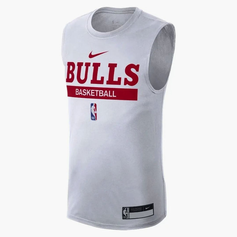Nike Nba Chicago Bulls Basketball Dri-fit Men Sleeveless Top White