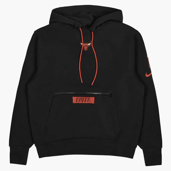 Nike Nba Chicago Bulls Courtside Fleece Loose Fit Hoodie Black