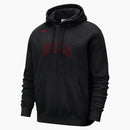Nike Nba Chicago Bulls Courtside Fleece Pullover Loose Fit Hoodie Black