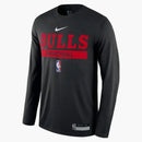 Nike Nba Chicago Bulls Practice Dri-fit Long Sleeve T-shirt Black