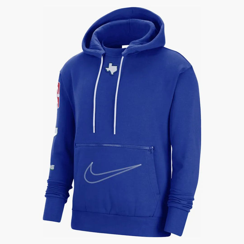 Nike Nba Dallas Mavericks Courtside City Edition Fleece Loose Fit Hoodie Blue