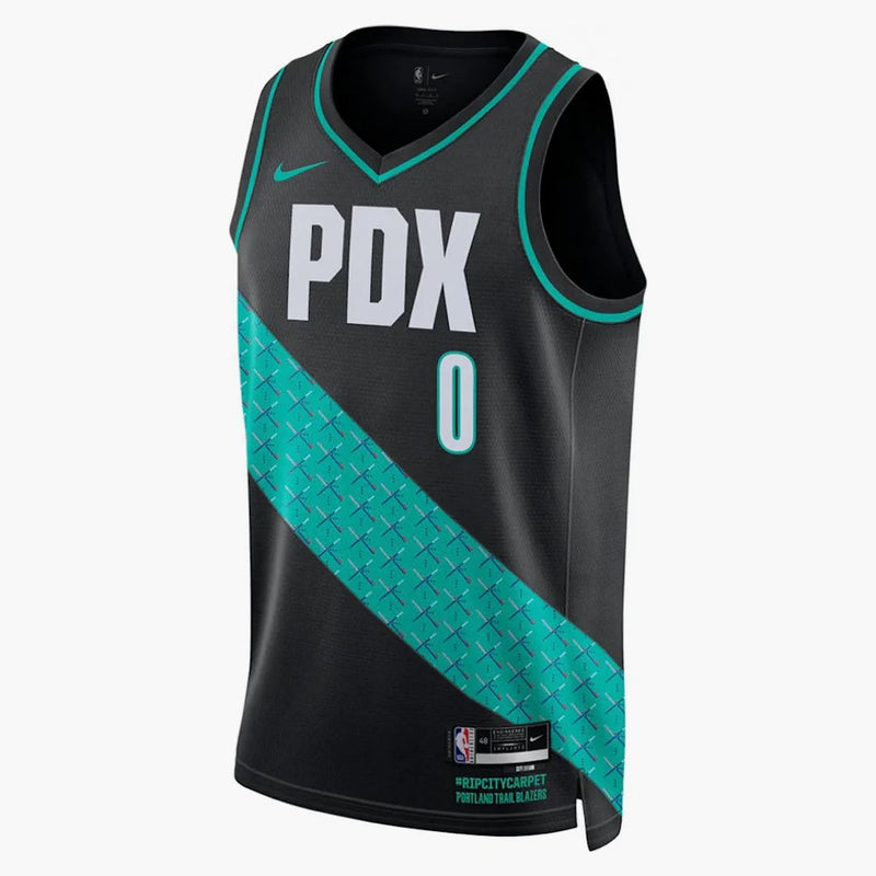 Nike Nba Damian Lillard Portland Trailblazers City Edition Swingman Jersey Black
