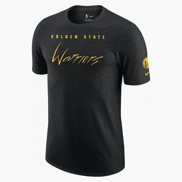 Nike Nba Golden State Warriors Courtside Max 90 Loose Fit T-shirt Dark Grey/yellow
