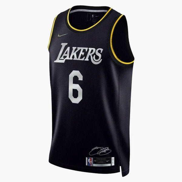 Nike NBA L.A. Lakers Lebron James Black Mvp Swingman Jersey Black