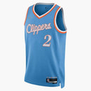 Nike NBA Los Ángeles Clipper Kawhi Leonard Maillot City Edition Mixtape Swingman Jersey Blue/naranja