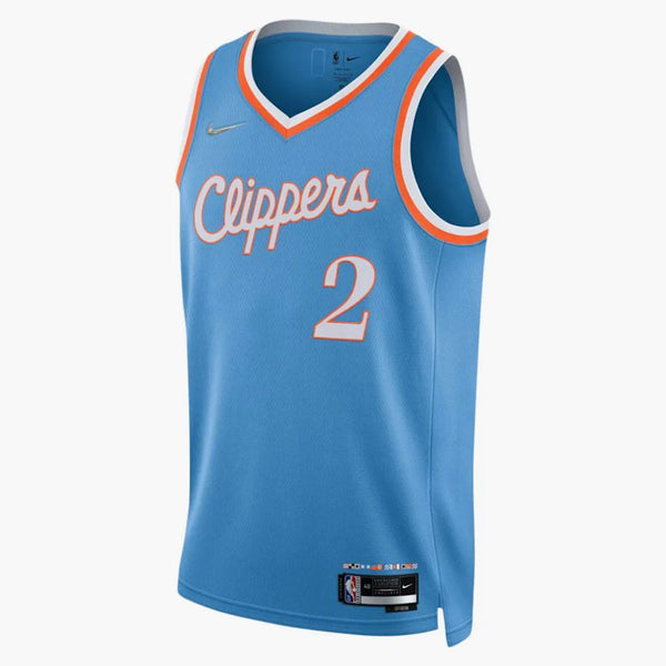 Nike NBA Los Angeles Clipper Kawhi Leonard Maillot City Edition Mixtape Swingman Jersey Blue/Orange