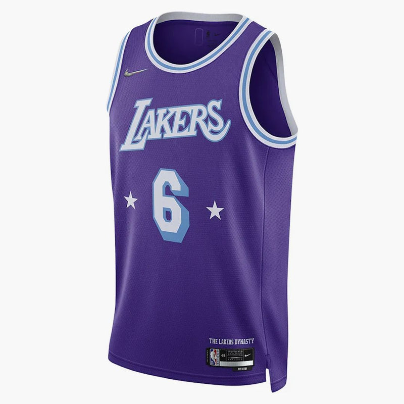 Nike NBA Los Angeles Lakers City Edition LeBron James 6 Dri-Fit Swingman Jersey Field Purple