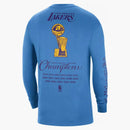 Nike Nba Los Angeles Lakers Courtside L/s T-shirt Blue