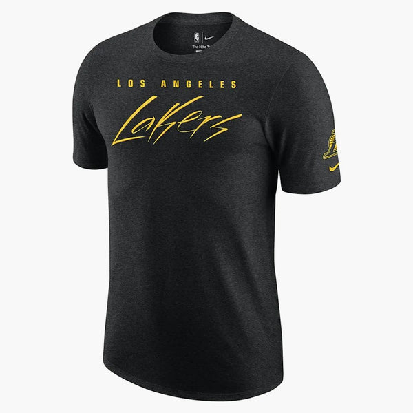 Nike Nba Los Angeles Lakers Courtside Max 90 Loose Fit T-shirt Dark Grey/yellow