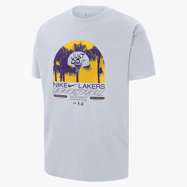 Nike Nba Los Angeles Lakers Courtside Max 90 Loose Fit T-shirt White/purple/yellow