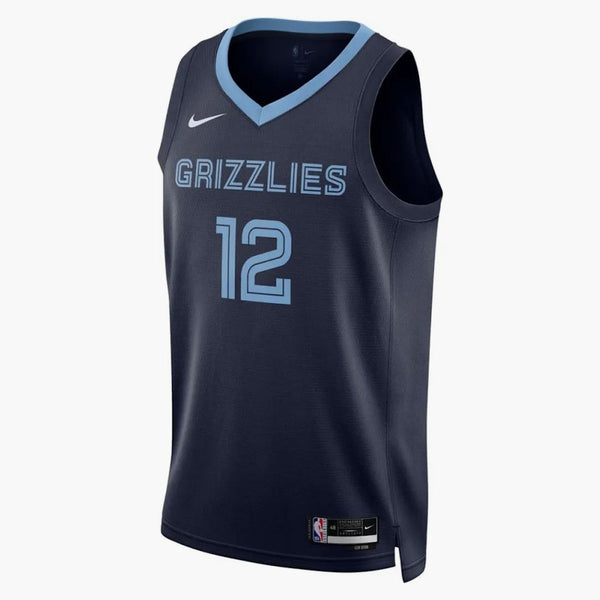 Nike Nba Memphis Grizzlies Ja Morant Icon Edition Dri-fit Swingman Jersey Dark Blue/light Blue