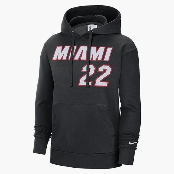 Nike Nba Miami Heat Jimmy Butler Essential Fleece Loose Pullover Fit Hoodie Black
