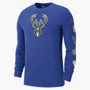 Nike Nba Milwaukee Bucks City Edition Long Sleeve T-shirt Blue