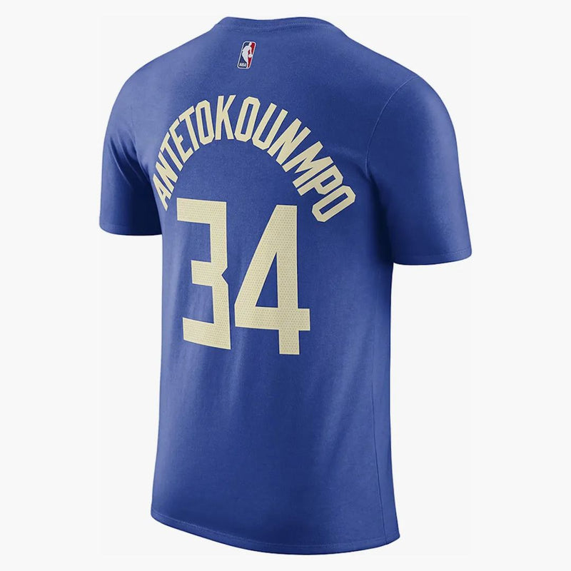 Nike Nba Milwaukee Bucks Giannis Antetokounpo City Edition T-shirt Blue/sail