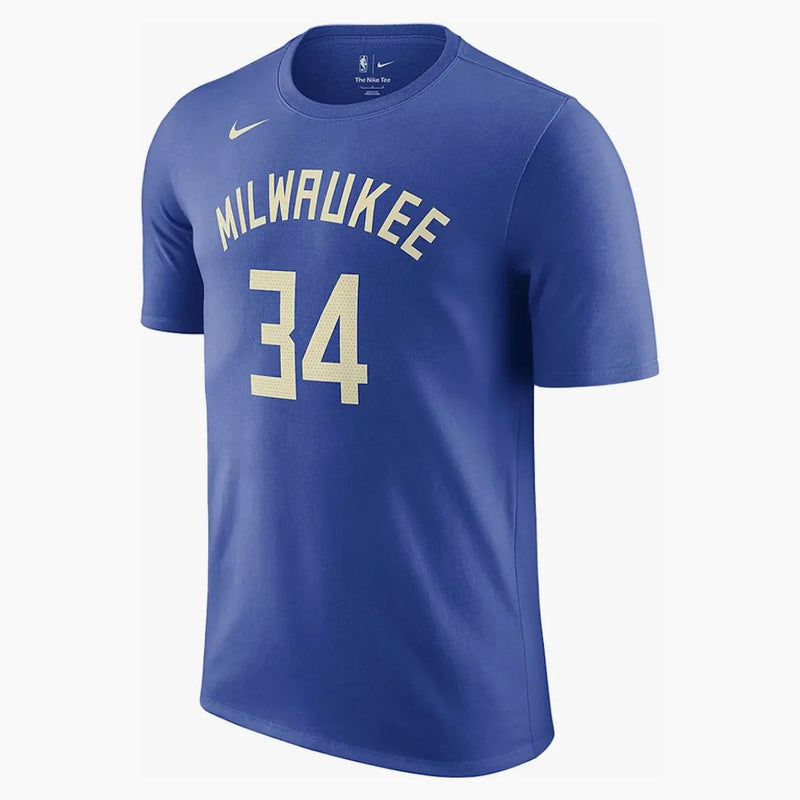 Nike Nba Milwaukee Bucks Giannis Antetokounpo City Edition T-shirt Blue/sail