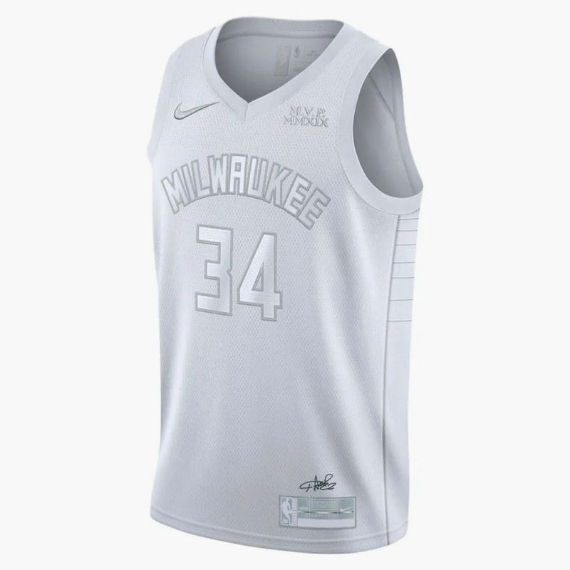 Nike NBA Milwaukee Bucks MVP 34 ANTOTOKOOUNMPO SWAREMAN JERSEY White