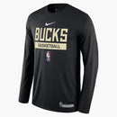 Nike Nba Milwaukee Bucks Practice Dri-fit L/s T-shirt Black